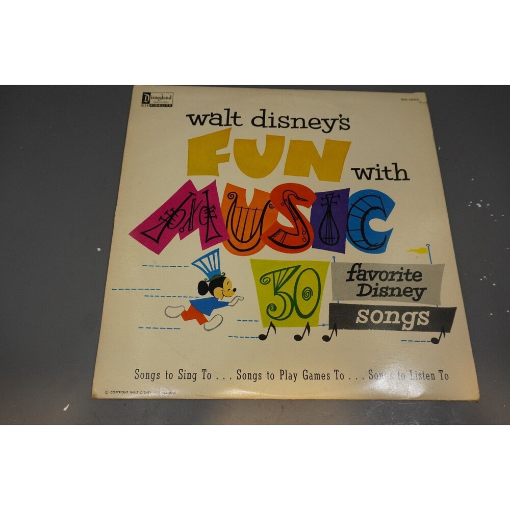 Walt Disney's Fun With Music 30 Favorite Disney Songs LP Vinyl Record DQ 1209